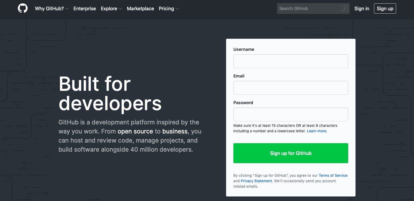 sign up